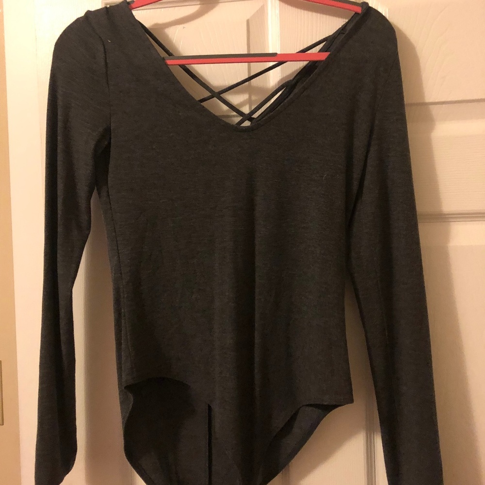 Grey Long Sleeve Body Suit